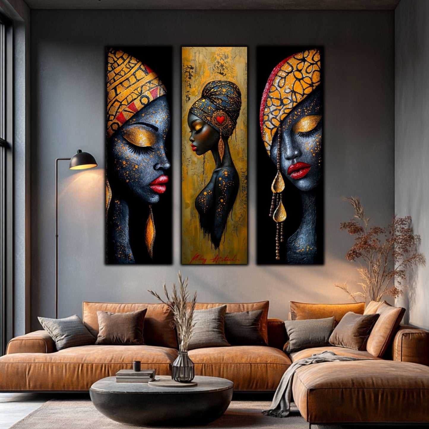 Set Modern de 3 Tablouri pe Sticla Securizata - Decor Elegant pt Living