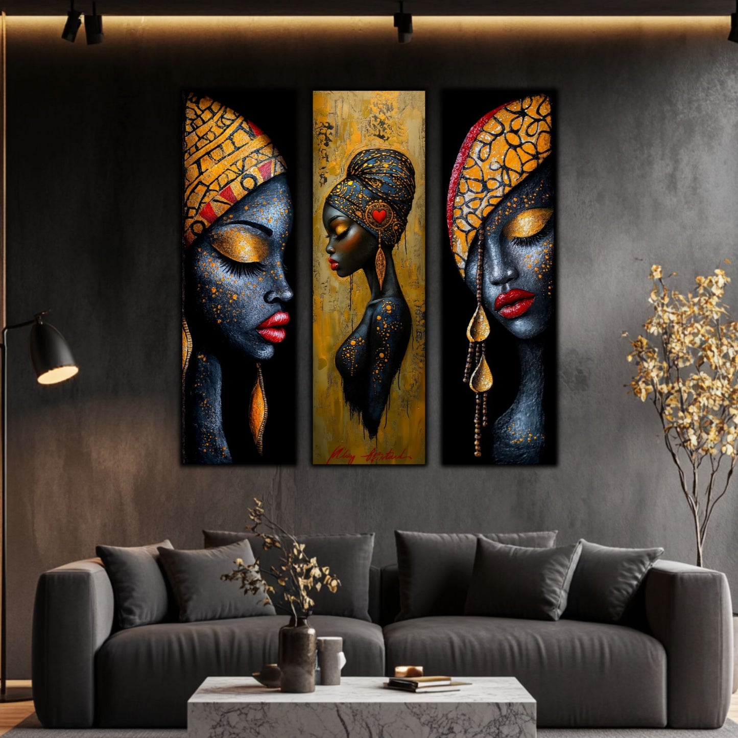Set Modern de 3 Tablouri pe Sticla Securizata - Decor Elegant pt Living