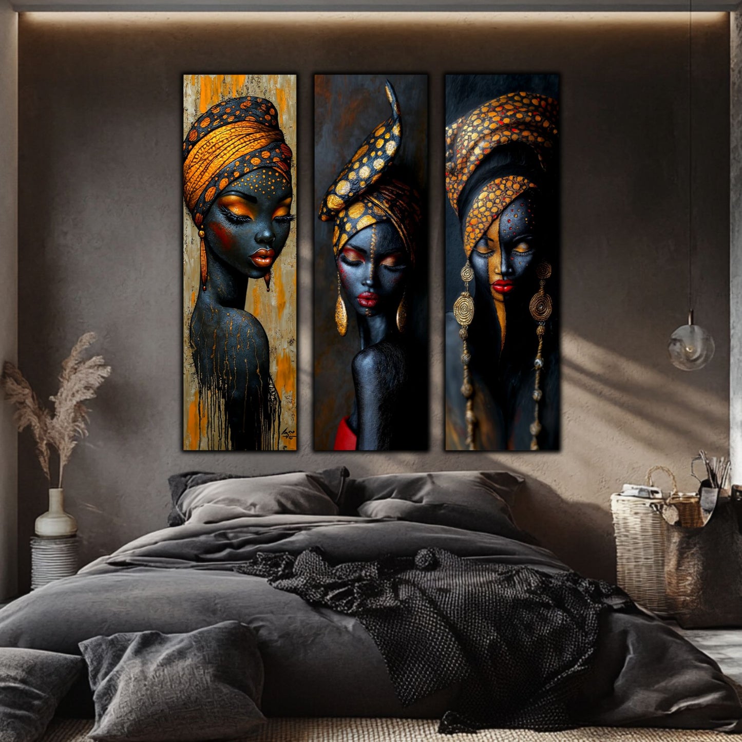 Set Modern de 3 Tablouri pe Sticla Securizata - Decor Elegant pt Living