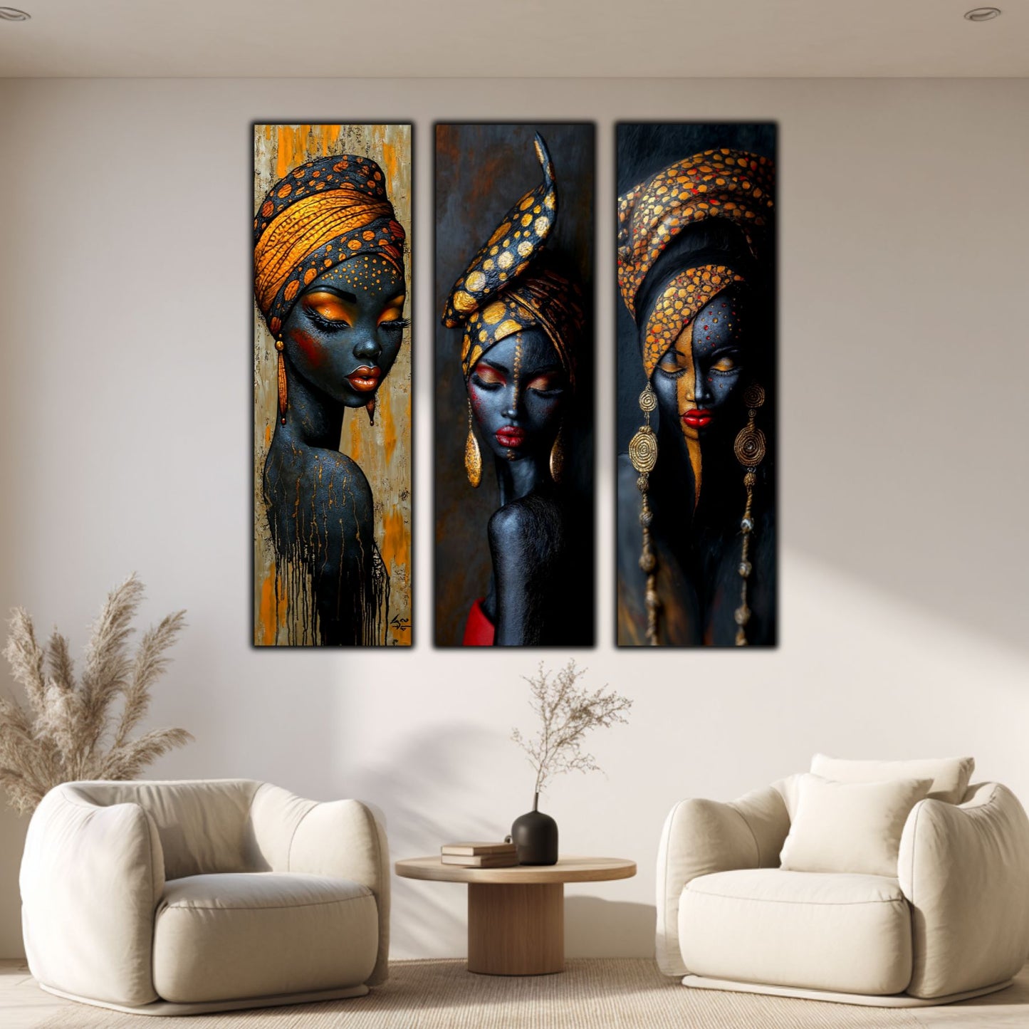 Set Modern de 3 Tablouri pe Sticla Securizata - Decor Elegant pt Living