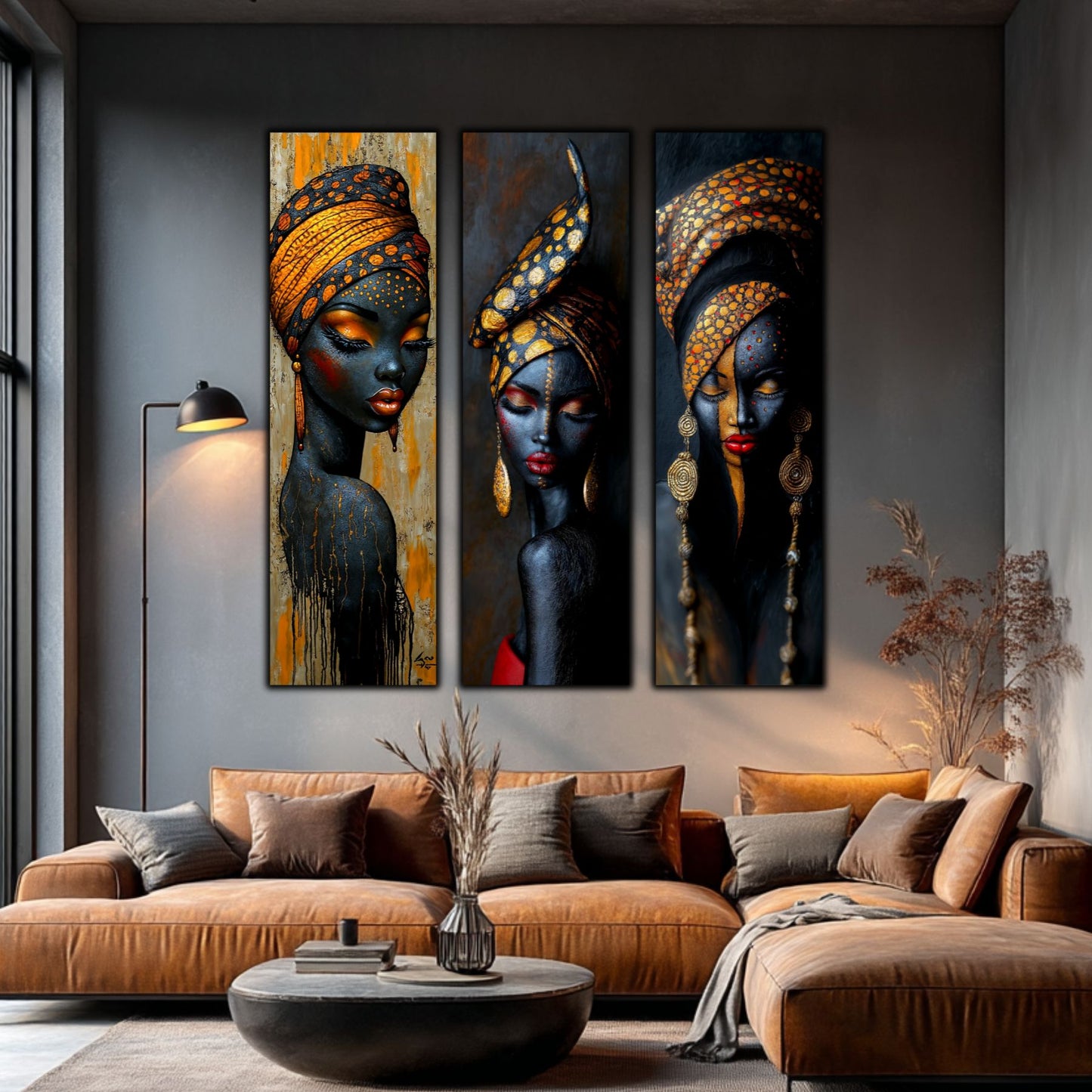 Set Modern de 3 Tablouri pe Sticla Securizata - Decor Elegant pt Living