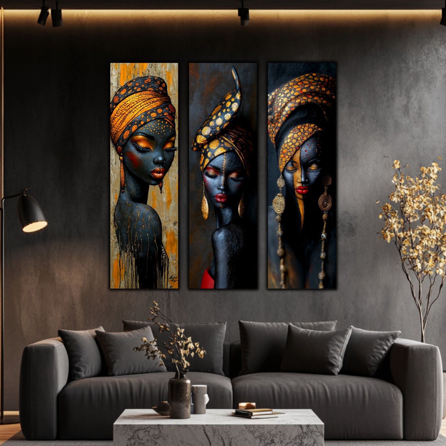 Set Modern de 3 Tablouri pe Sticla Securizata - Decor Elegant pt Living