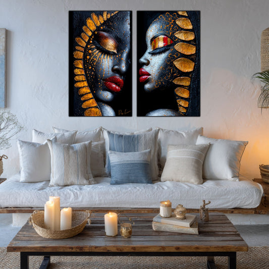 Set Tablouri Elegante de Perete – Arta Moderna pentru Living sau Dormitor – Sticla Securizata – Colectia Ancestral - No02