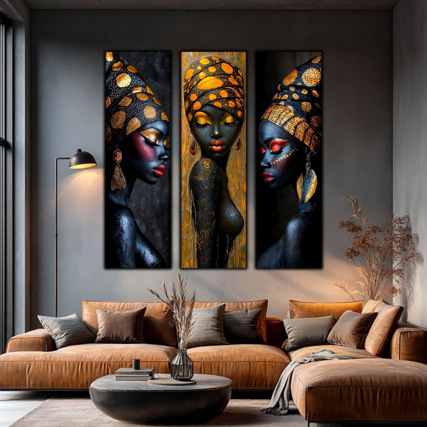 Set Modern de 3 Tablouri pe Sticla Securizata - Decor Elegant pt Living