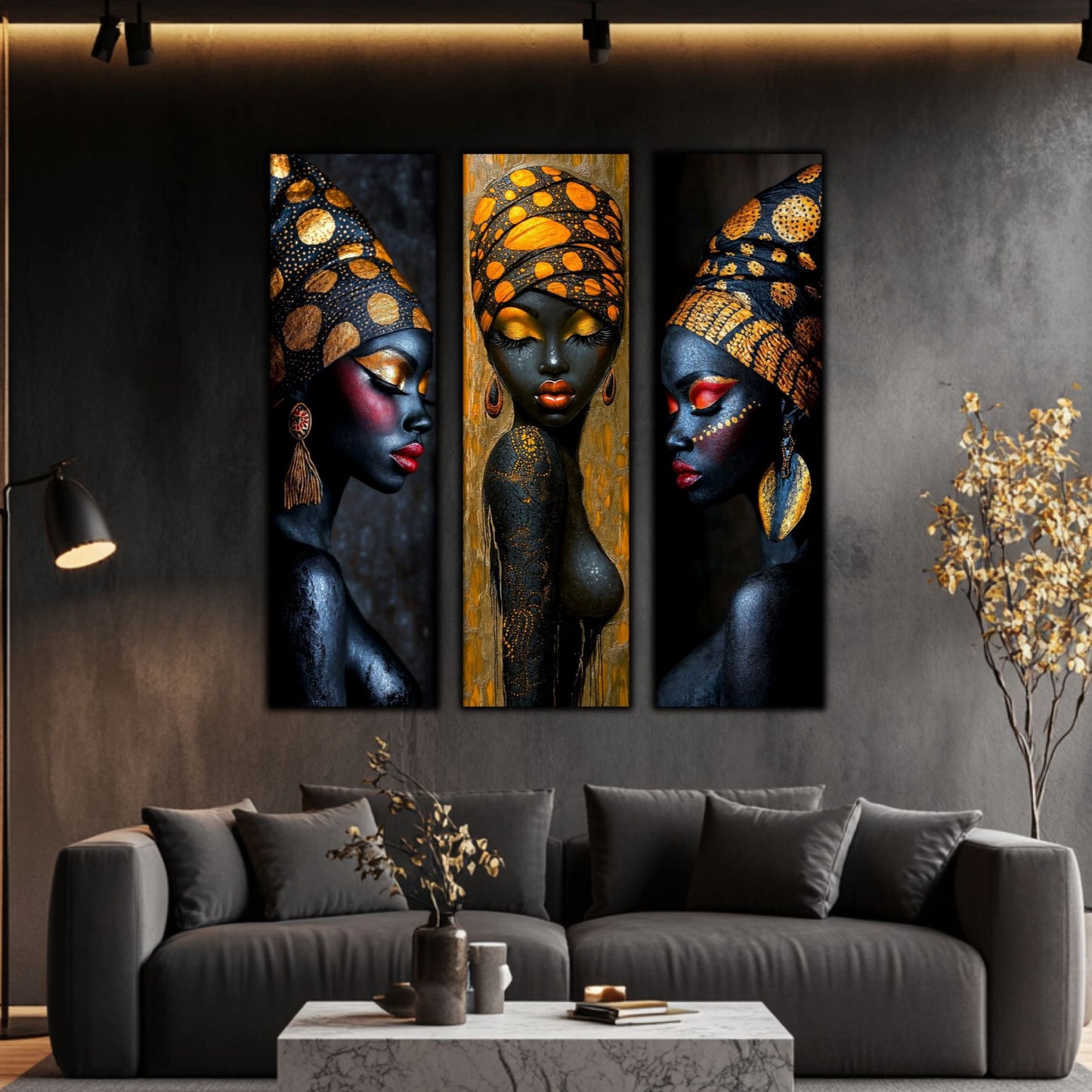 Set Modern de 3 Tablouri pe Sticla Securizata - Decor Elegant pt Living