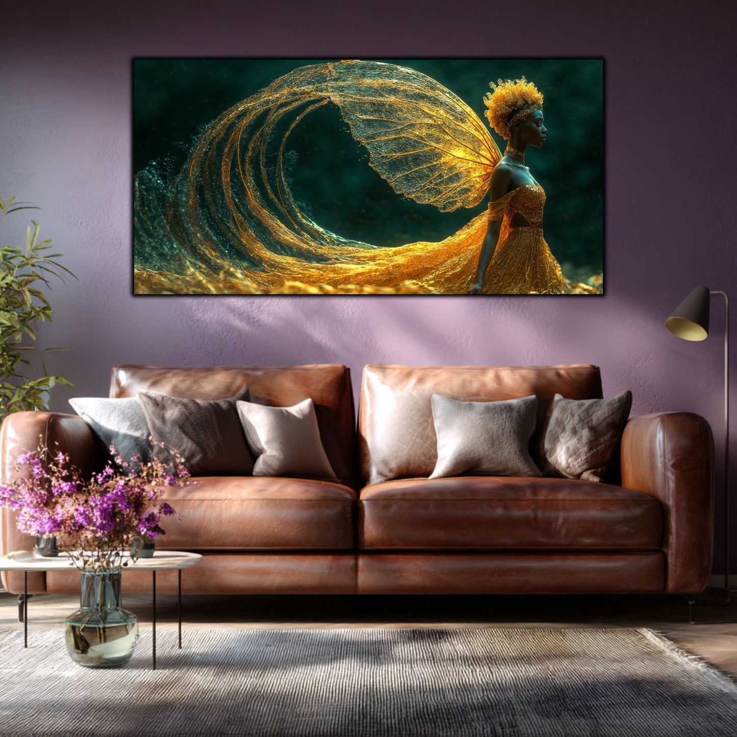 Tablou Abstract Modern „Aripa Eternului” – Artă Fluidă pe Sticlă