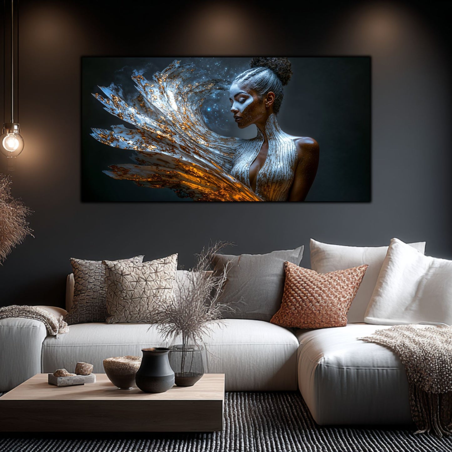 Tablou Decorativ Modern „Freamătul Stelar" – Sticlă Securizată