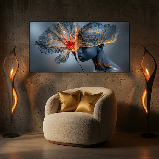 Tablou pe sticlă Inner Veil pentru sufragerie cu design elegant contemporan