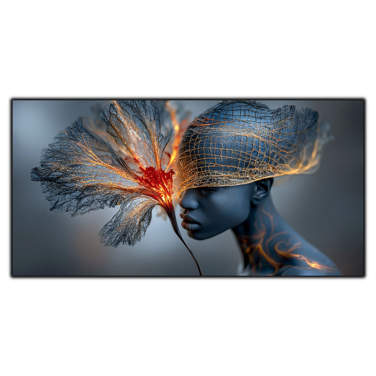 Tablou sufragerie Inner Veil pe sticlă securizată în decor modern elegant