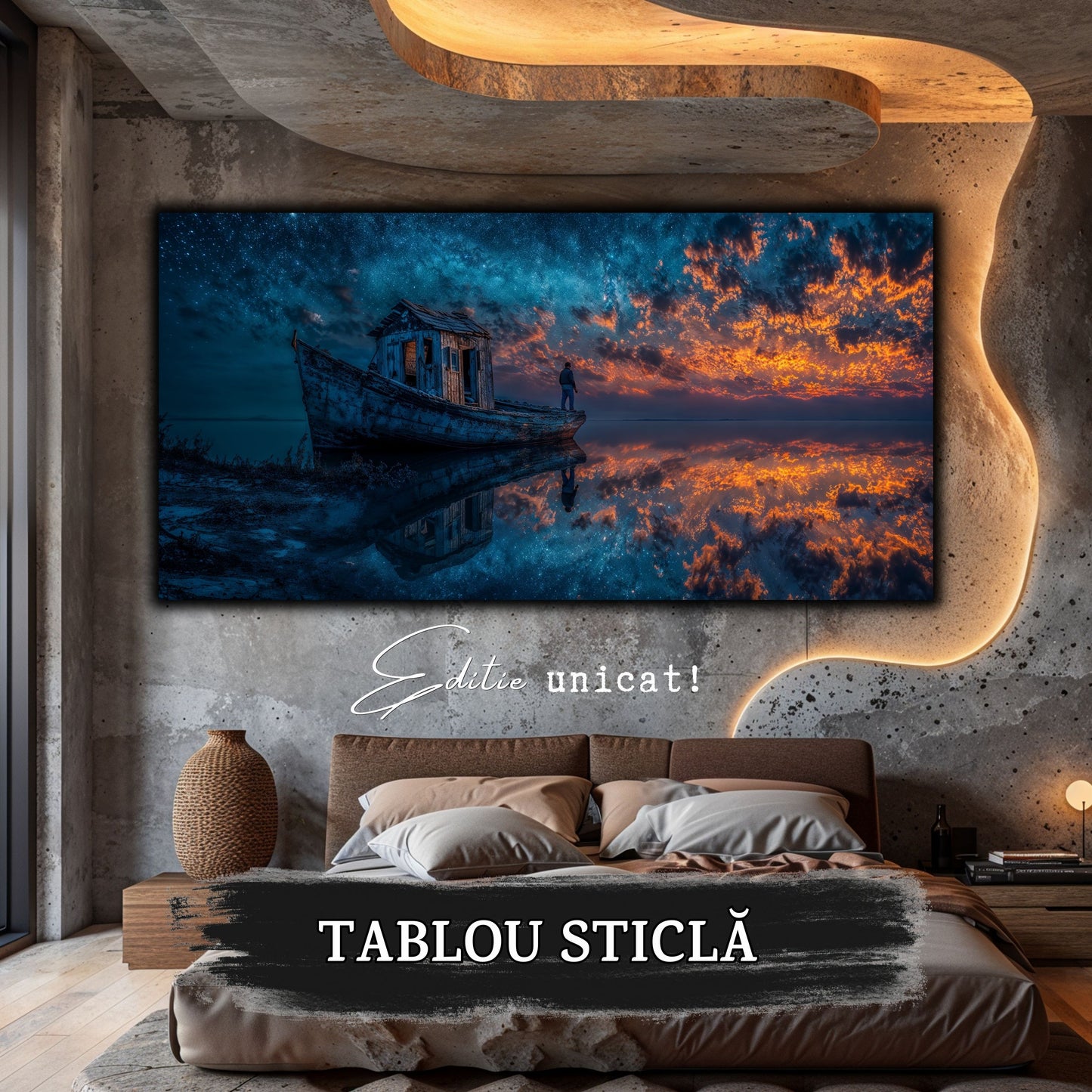 Night and Soul - Tablou Living - Sticla Securizata - no04