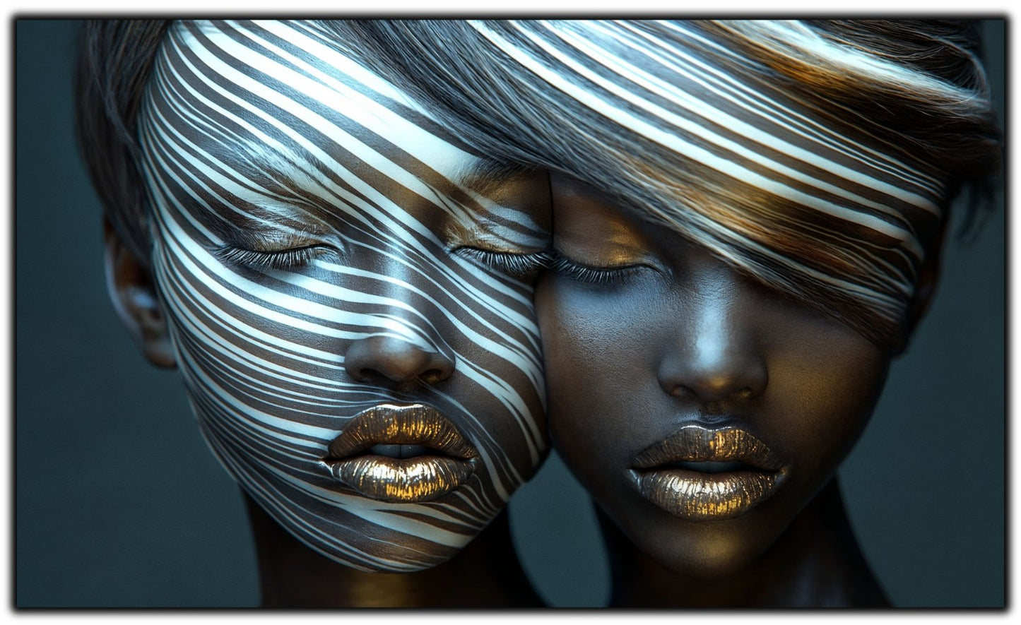 Tablou Modern pt Decorul Livingului - Print UV pe Sticla - „Gemini Souls” - No02