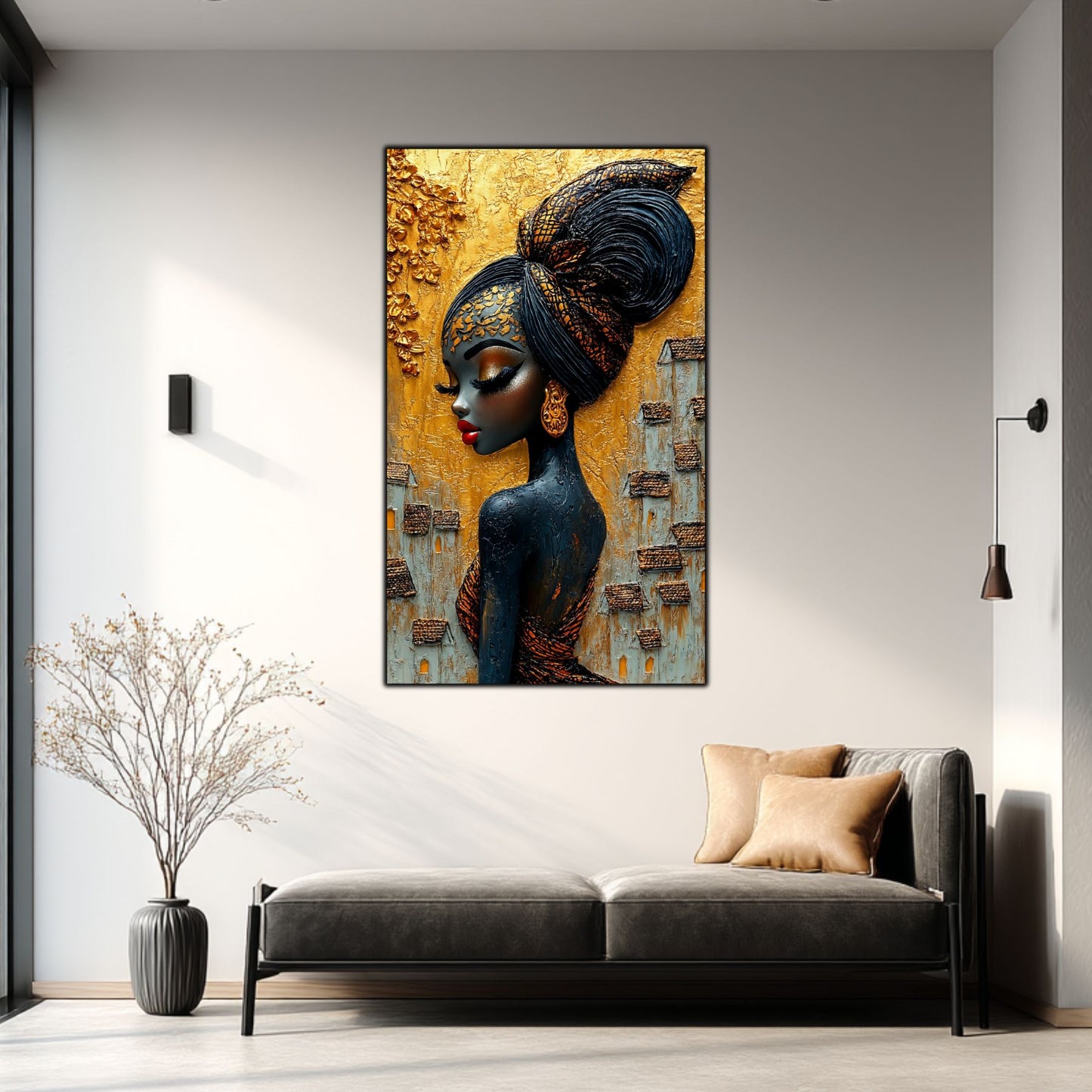 Tablou Decorativ Elegant din Sticla Securizata - 60x100 cm - Chromatic Vogue 06