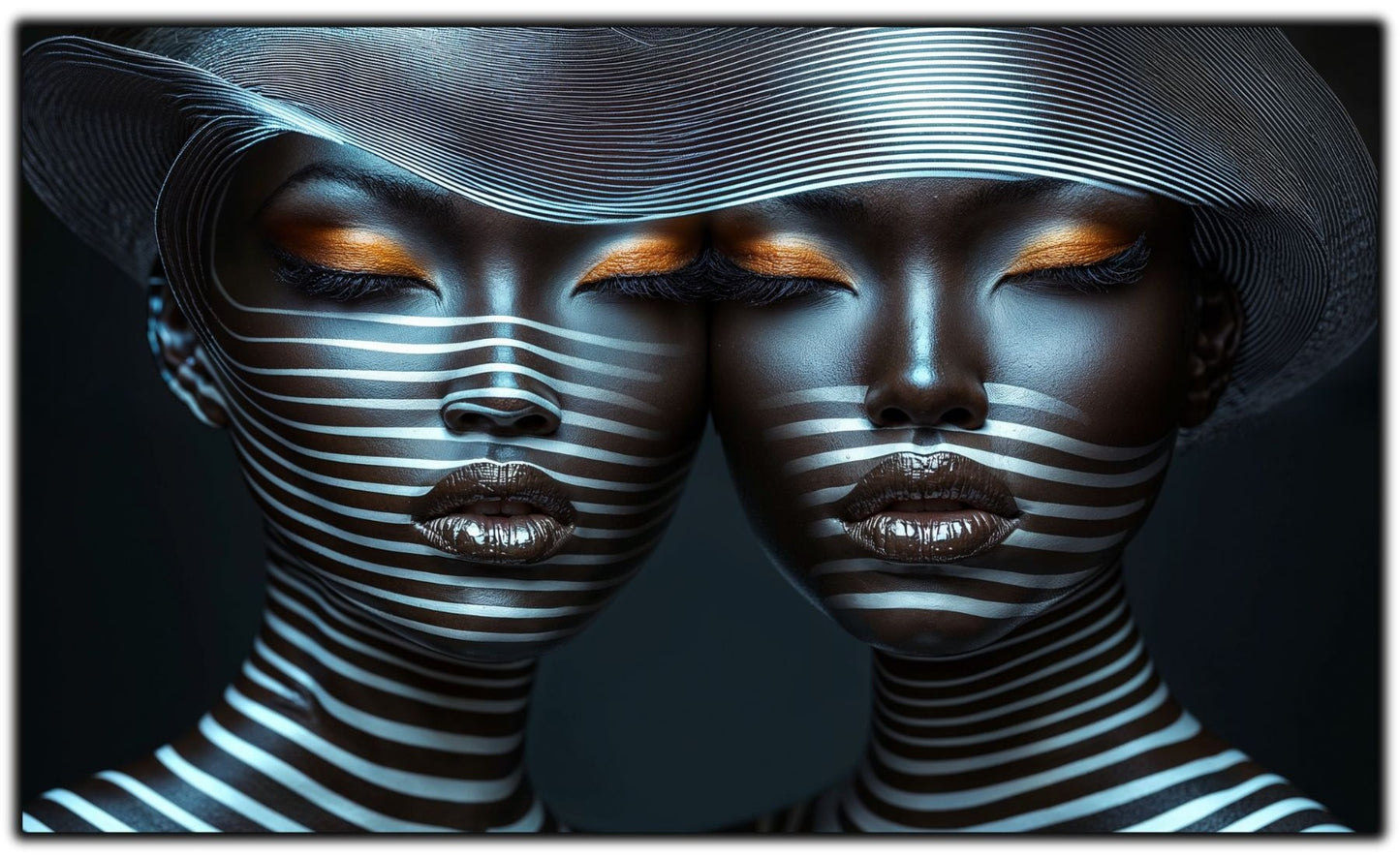Tablou Modern pt Decorul Livingului - Print UV pe Sticla - „Gemini Souls” - No04