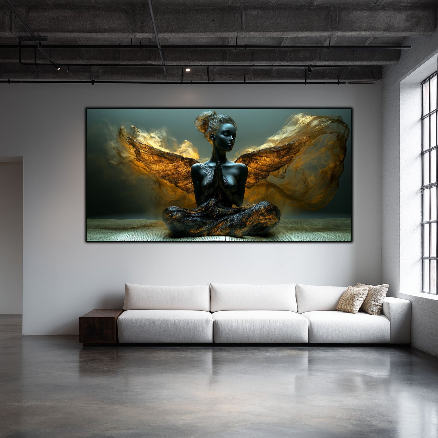 Tablou pentru living – Prayer in Bronze | Sacred Stillness