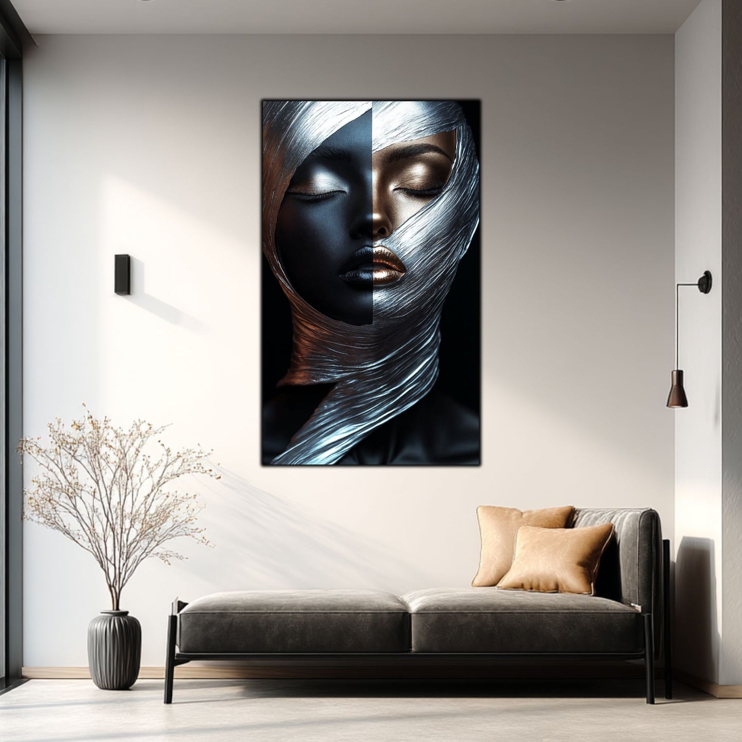 Tablou Decorativ pt Living - Print UV pe Sticla - „Silken Silence” - No10