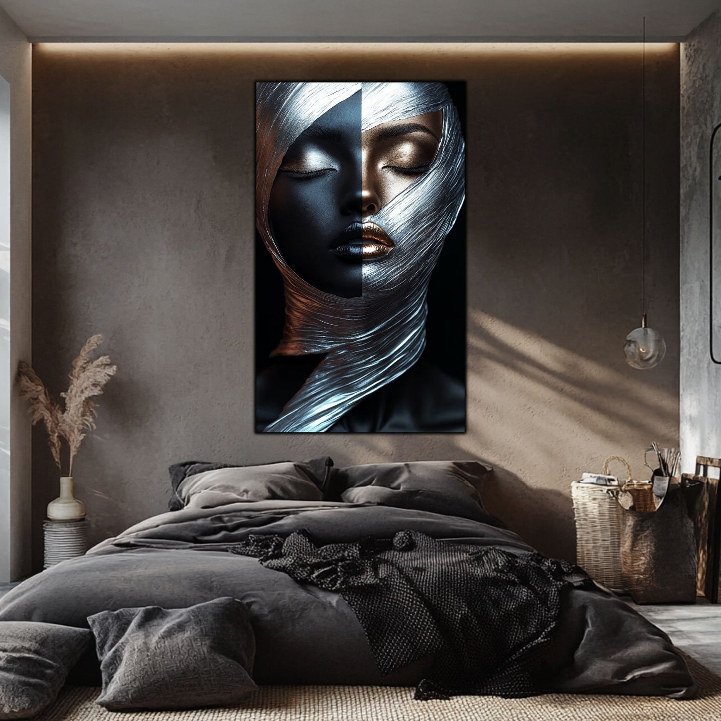 Tablou Decorativ pt Living - Print UV pe Sticla - „Silken Silence” - No10
