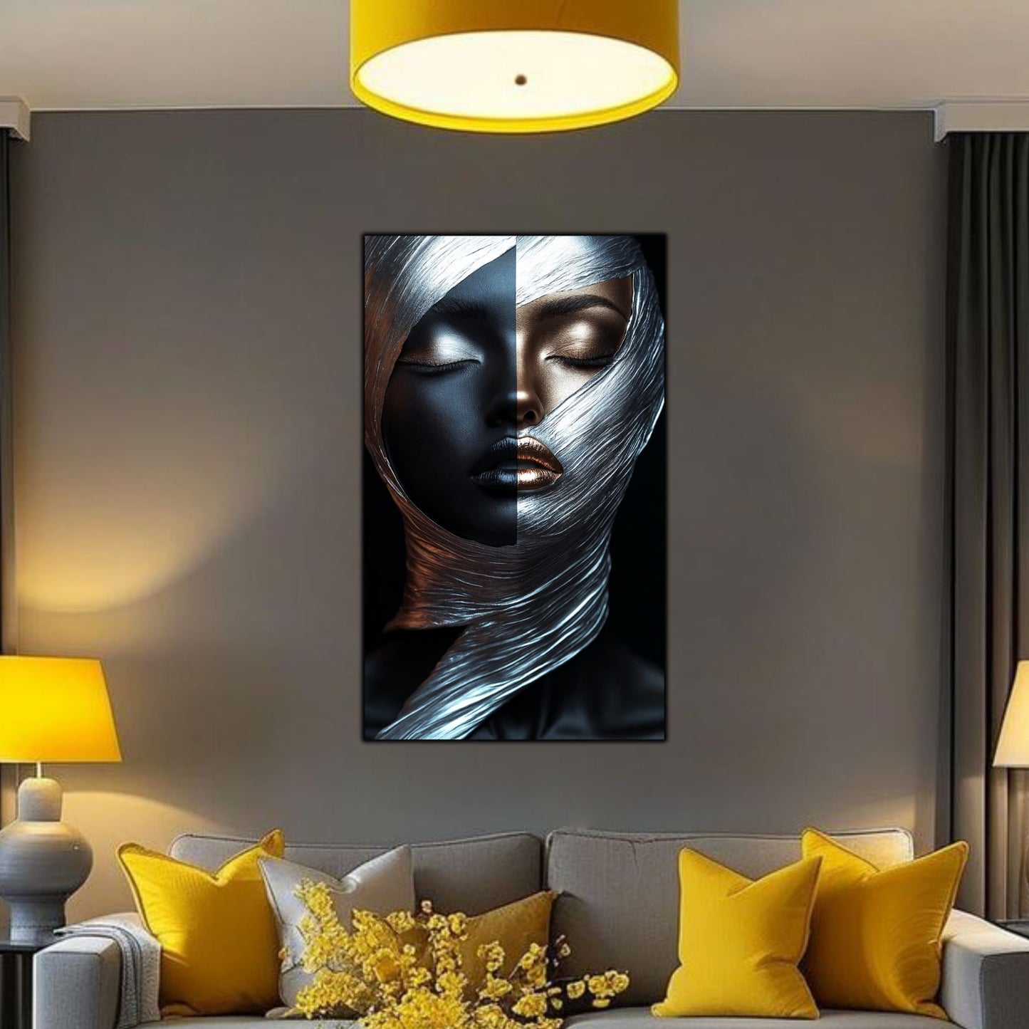 Tablou Decorativ pt Living - Print UV pe Sticla - „Silken Silence” - No10
