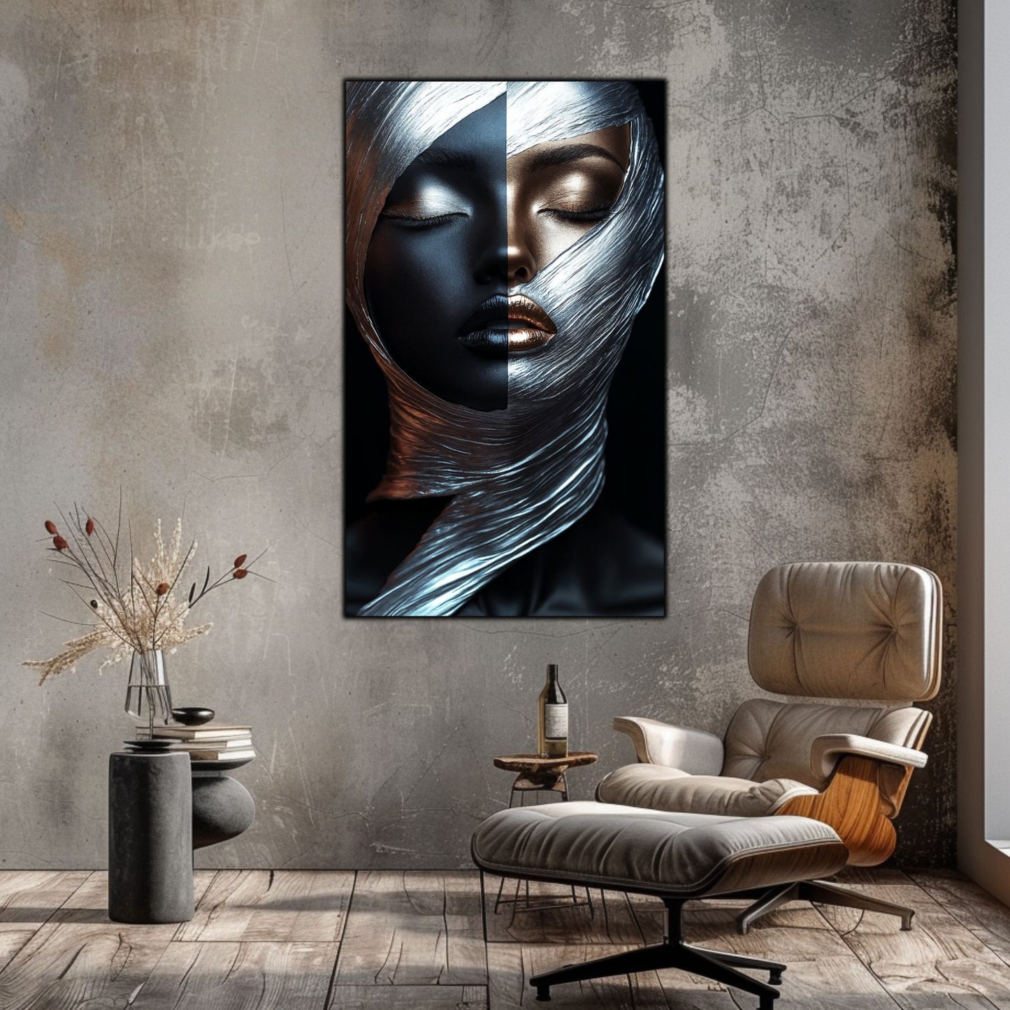 Tablou Decorativ pt Living - Print UV pe Sticla - „Silken Silence” - No10