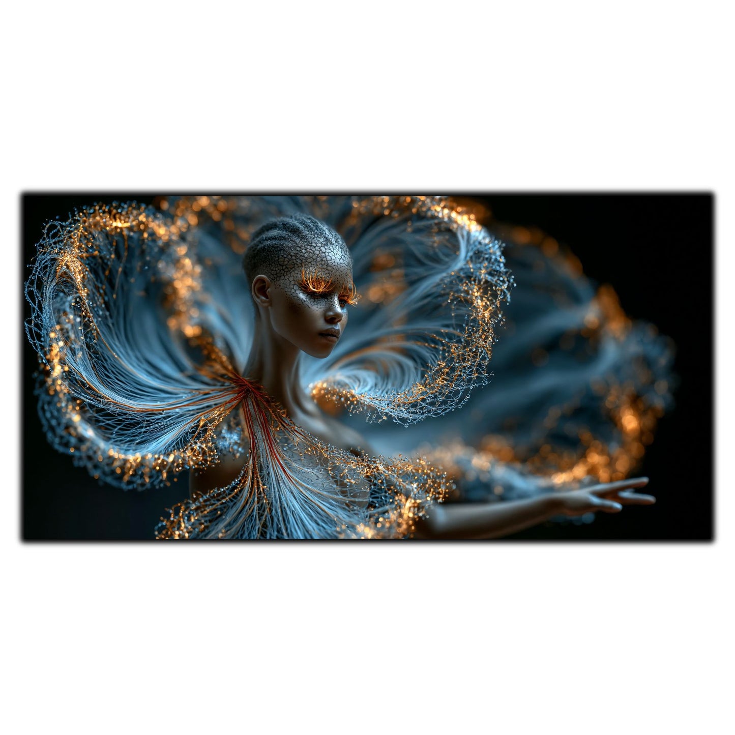 Luminous Echo din colecția Becoming Light – tablou decorativ imprimat pe sticlă securizată ultra-clară, inspirat de rezonanța luminii.