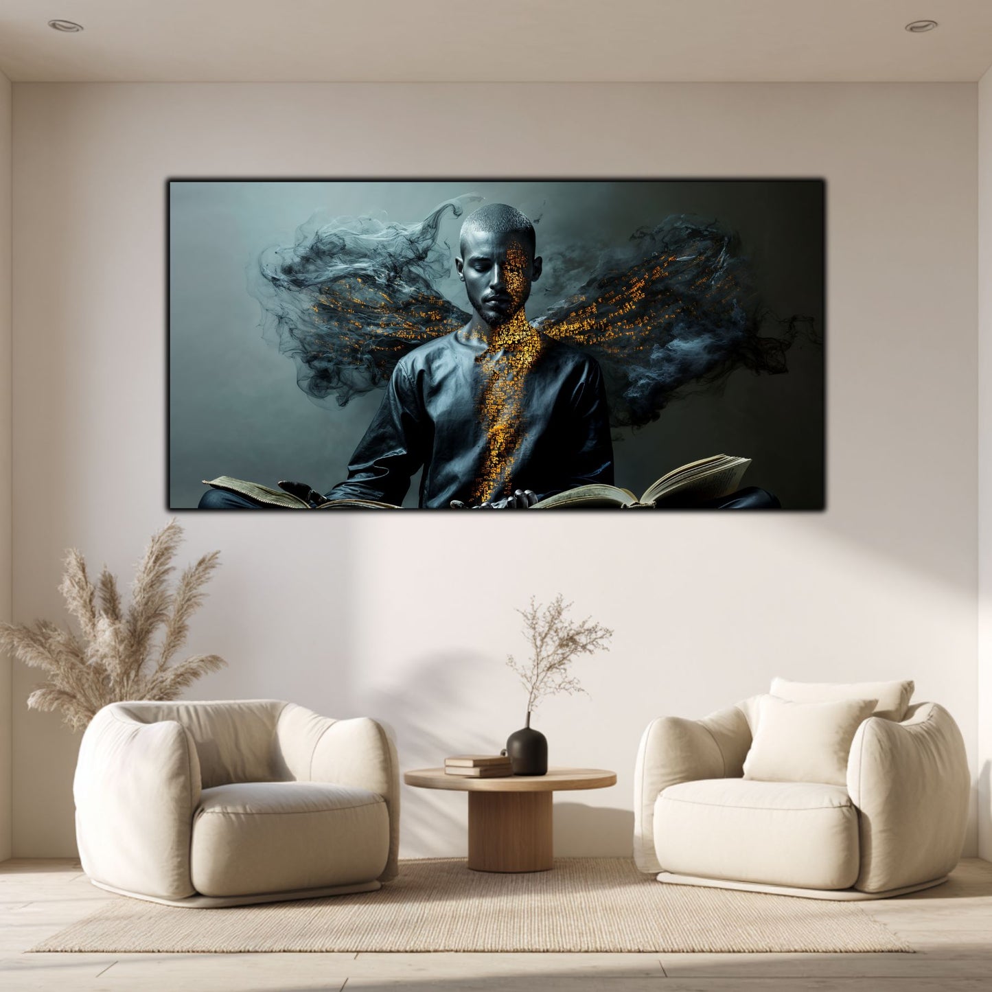Tablou pentru living – Script of Smoke | Sacred Stillness