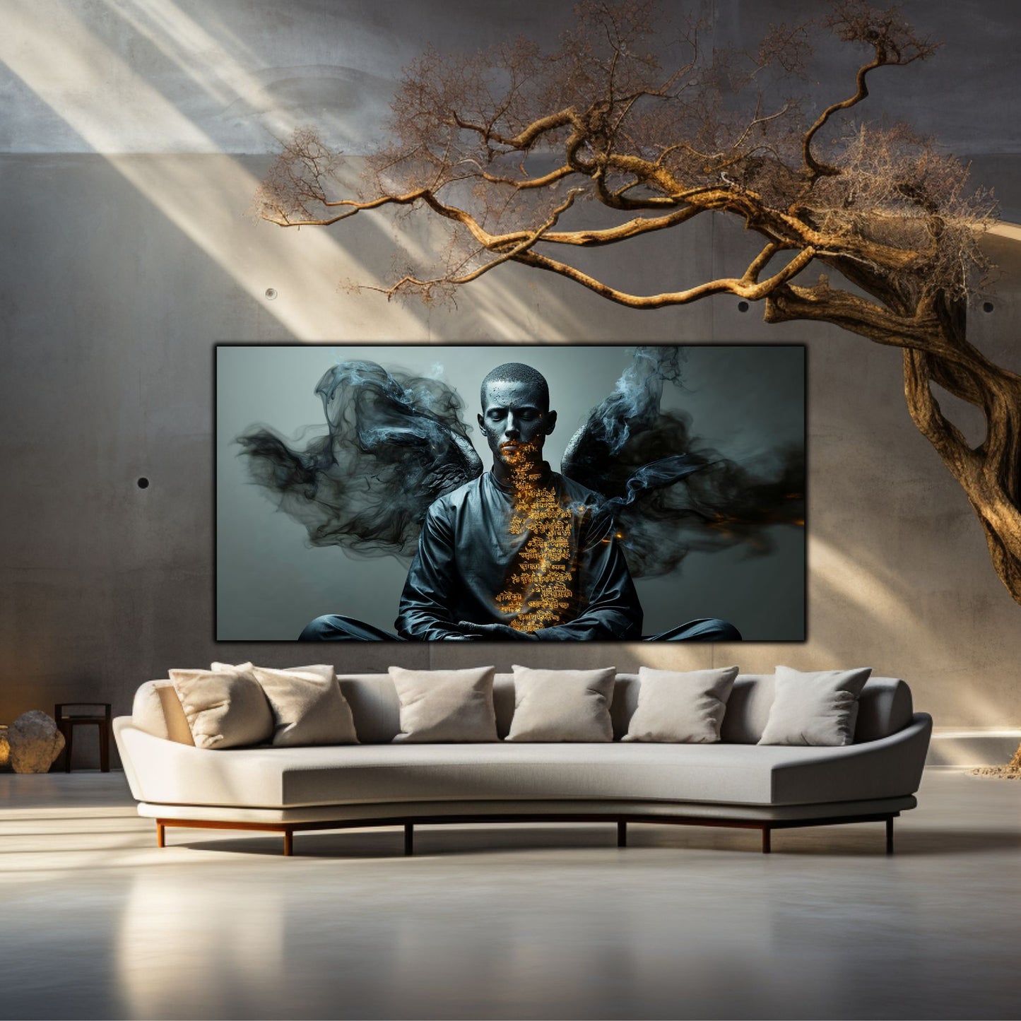 Tablou pentru living – The Burning Text | Sacred Stillness
