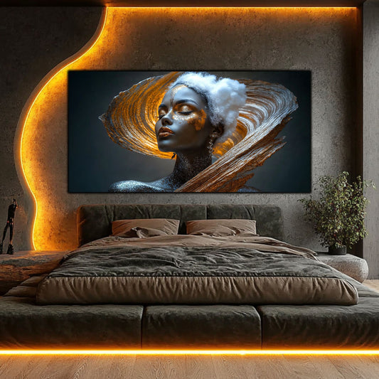 Tablou Decorativ Modern „Vântul Stelar" – Sticlă Securizată