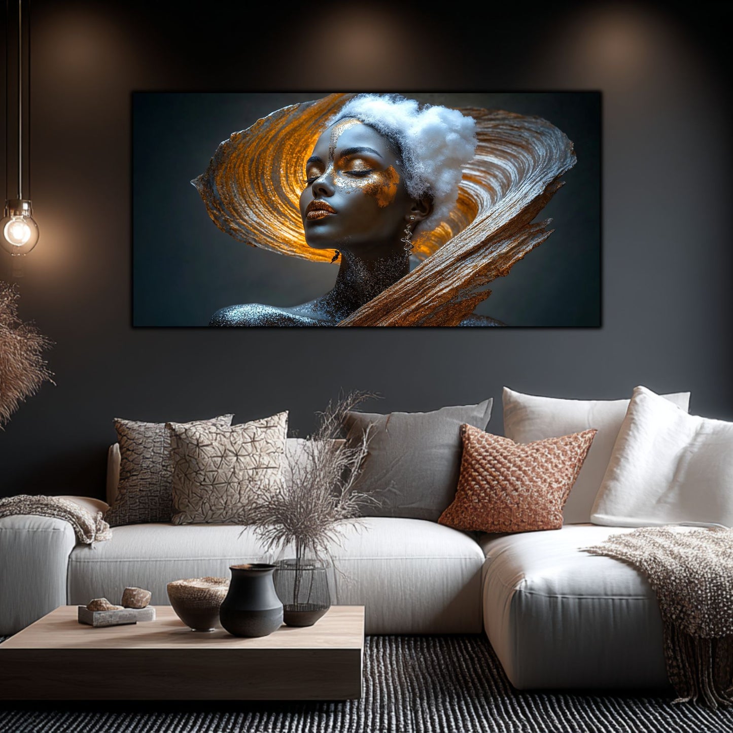 Tablou Decorativ Modern „Vântul Stelar" – Sticlă Securizată