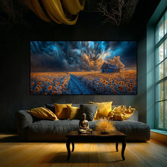 Tablou pe Sticlă Furtuna Lăuntrică | Ediție Unicat 1/1 | Arta Contrastelor Dramatice