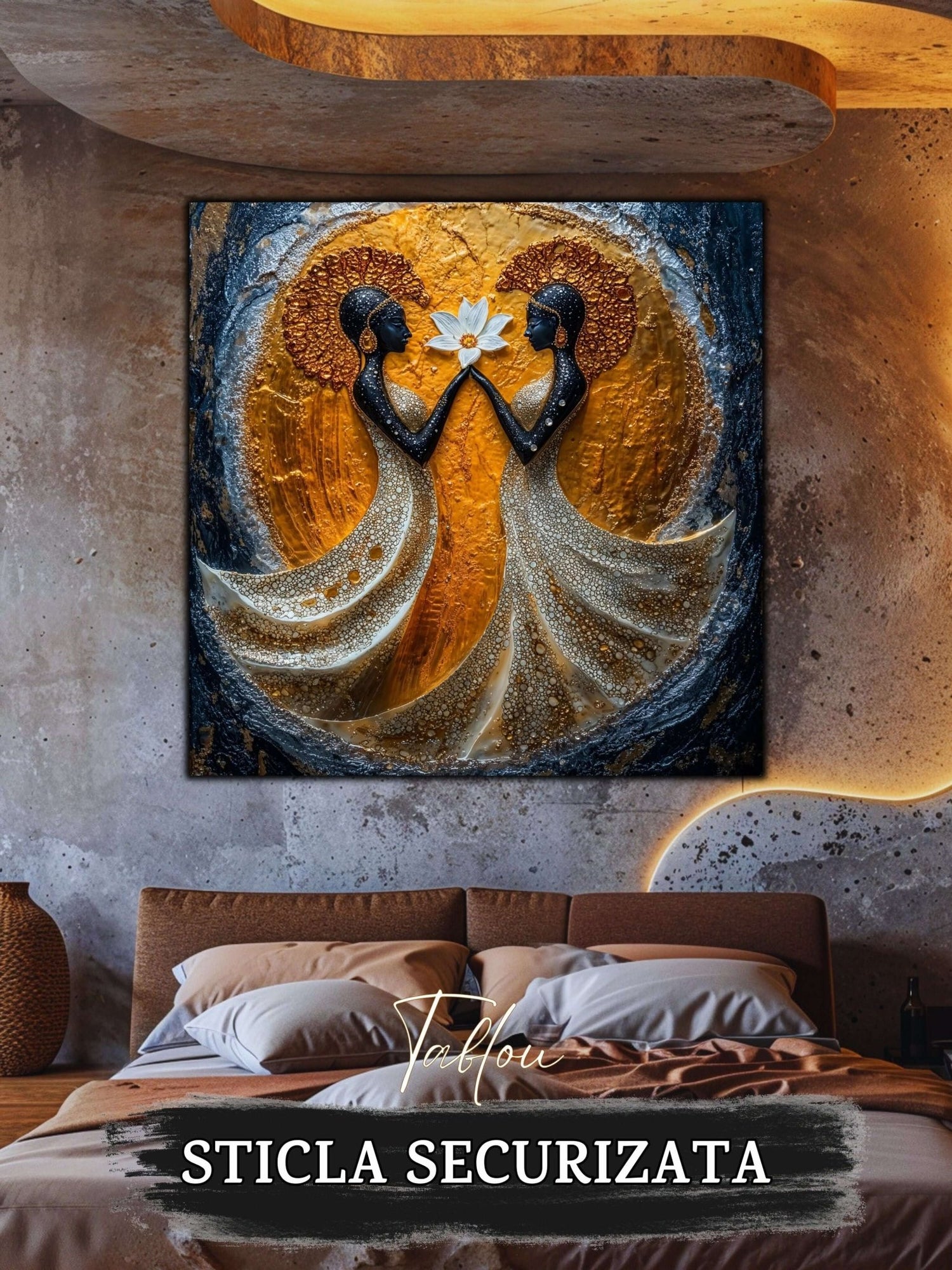 Tablouri elegante din sticla securizata pentru living