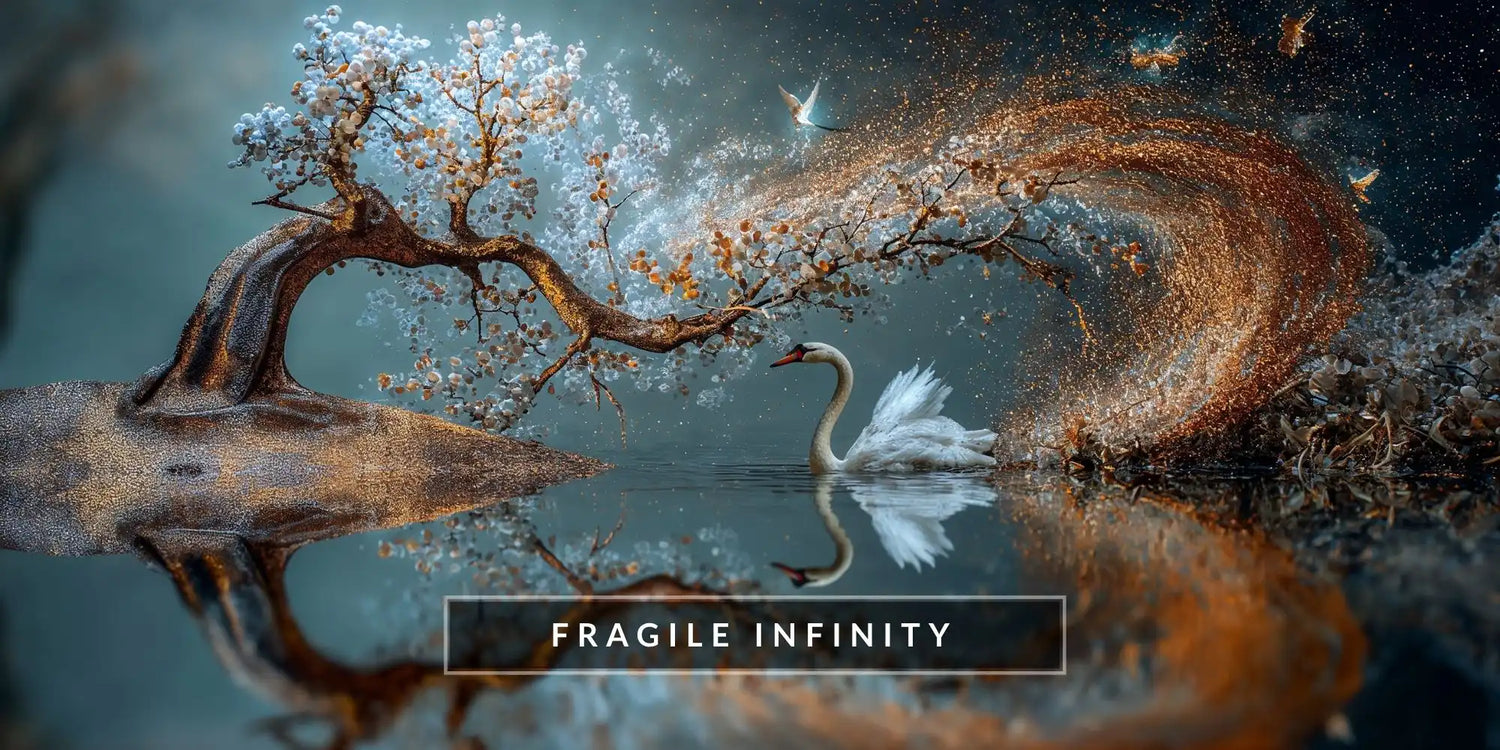 Tablou living elegant, printat uv pe sticla, din colectia Reflectia Infinitului 