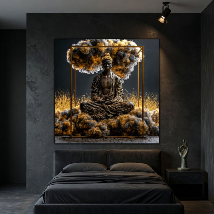 Tablou mare si elegant pentru spatii cu personalitate, pe sticla, din colectia Still Becoming