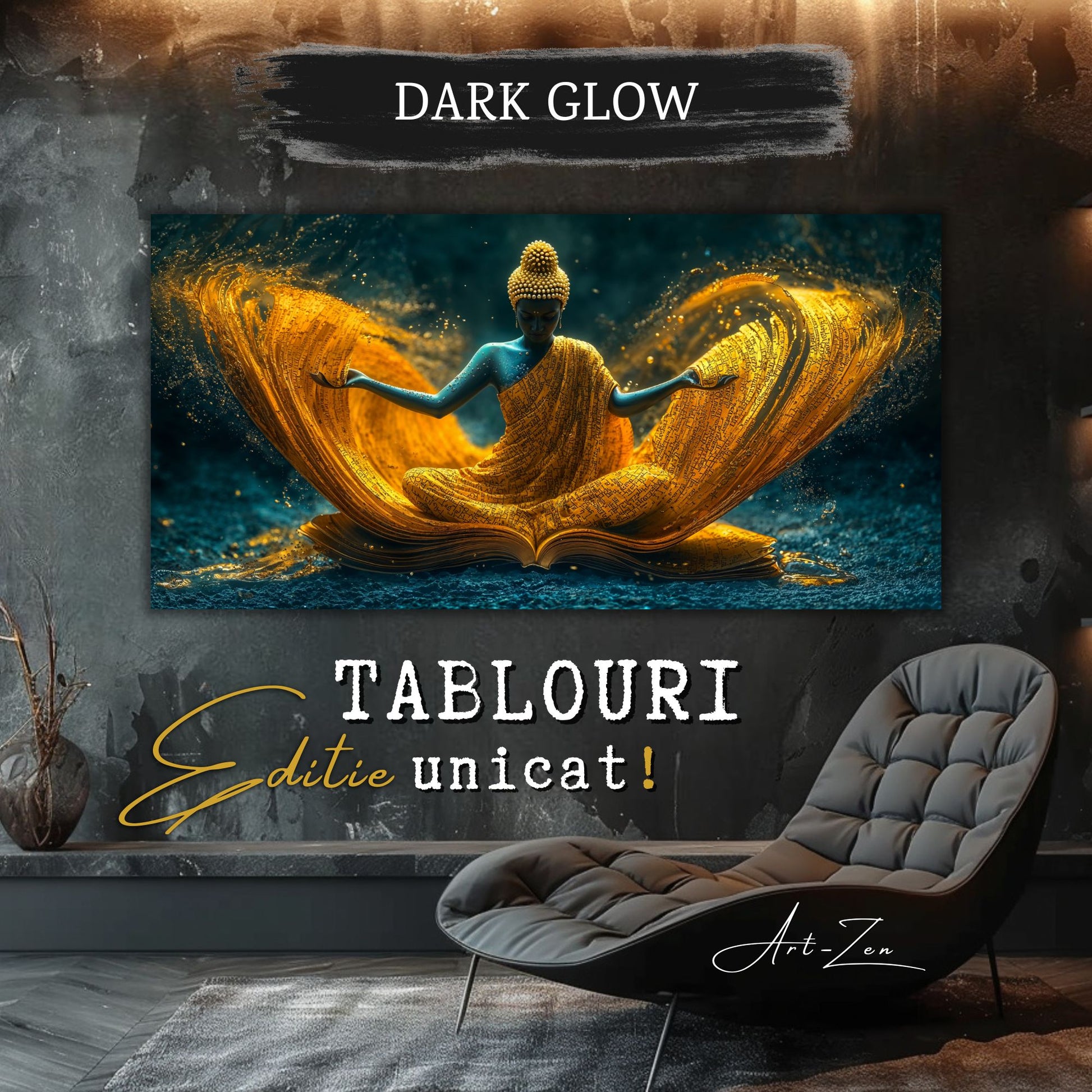 Tablouri Dark Glow pe sticlă, în ediție unică, pentru un decor de excepție