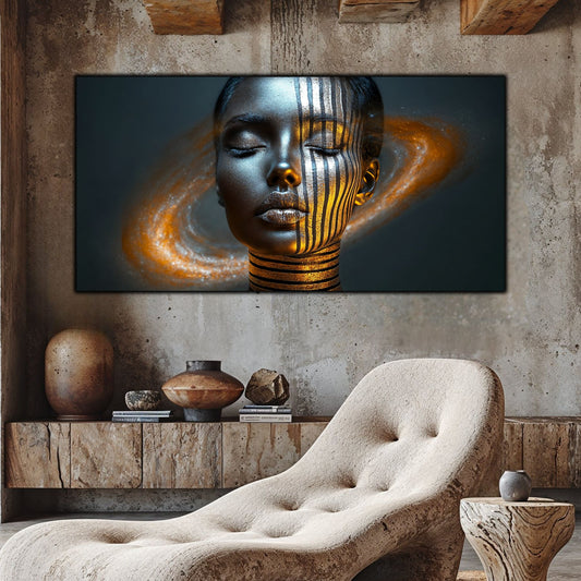 Tablou Sticla Securizata – Tablou Elegant pt Dormitor si Living - Dark StarDust No02