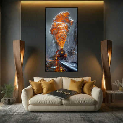 Tablou modern pentru sufragerie „The Last Smoke” – peisaj din The Long Way Home în amenajare interioară