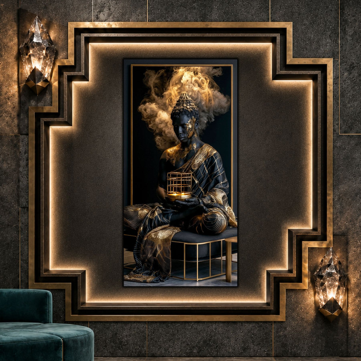 Tablou Abstract Modern – Paza candelei de aur