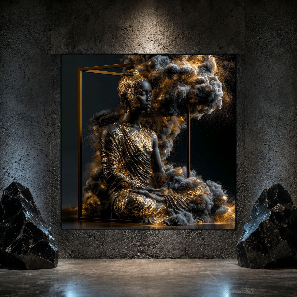 Tablou Abstract Modern – Disoluția din pragul de aur