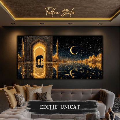 Echoes of Gold - Tablou Sticla  - Unicat - no14