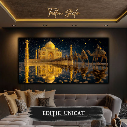 Echoes of Gold - Tablou Sticla  - Unicat - no13