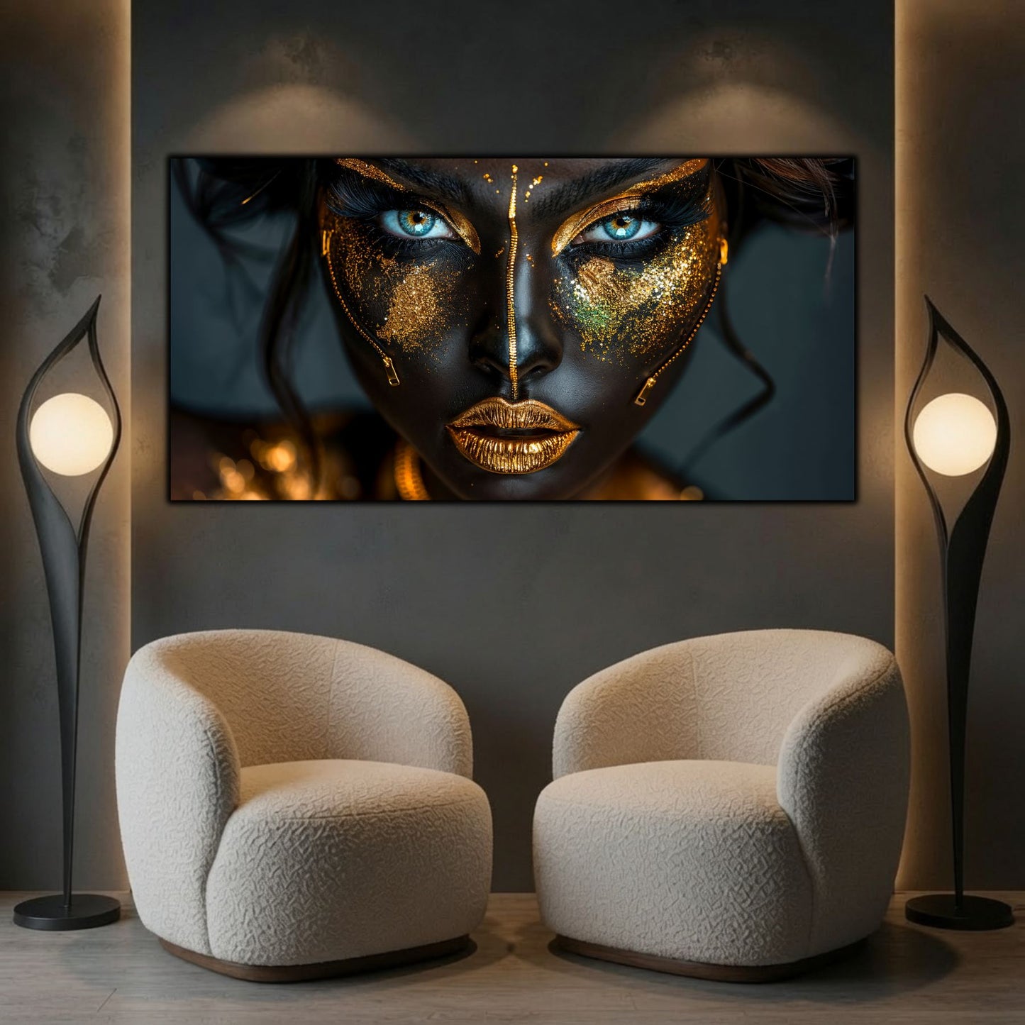Tablou living elegant care te invita in liniste catre o atmosfera misterioasa, dand viata sufrageriei moderne.