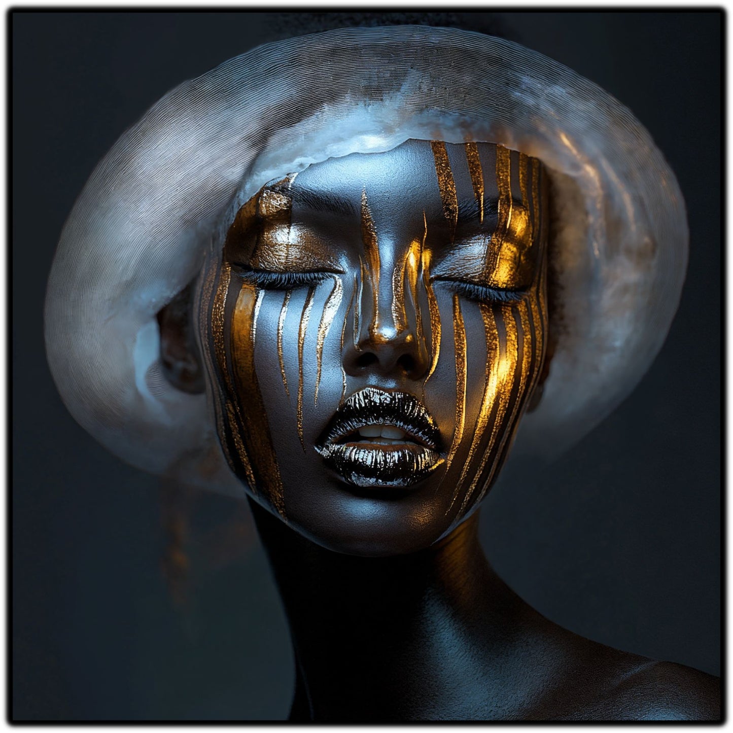 Dark White - Tablou Sticla Securizata - NO12