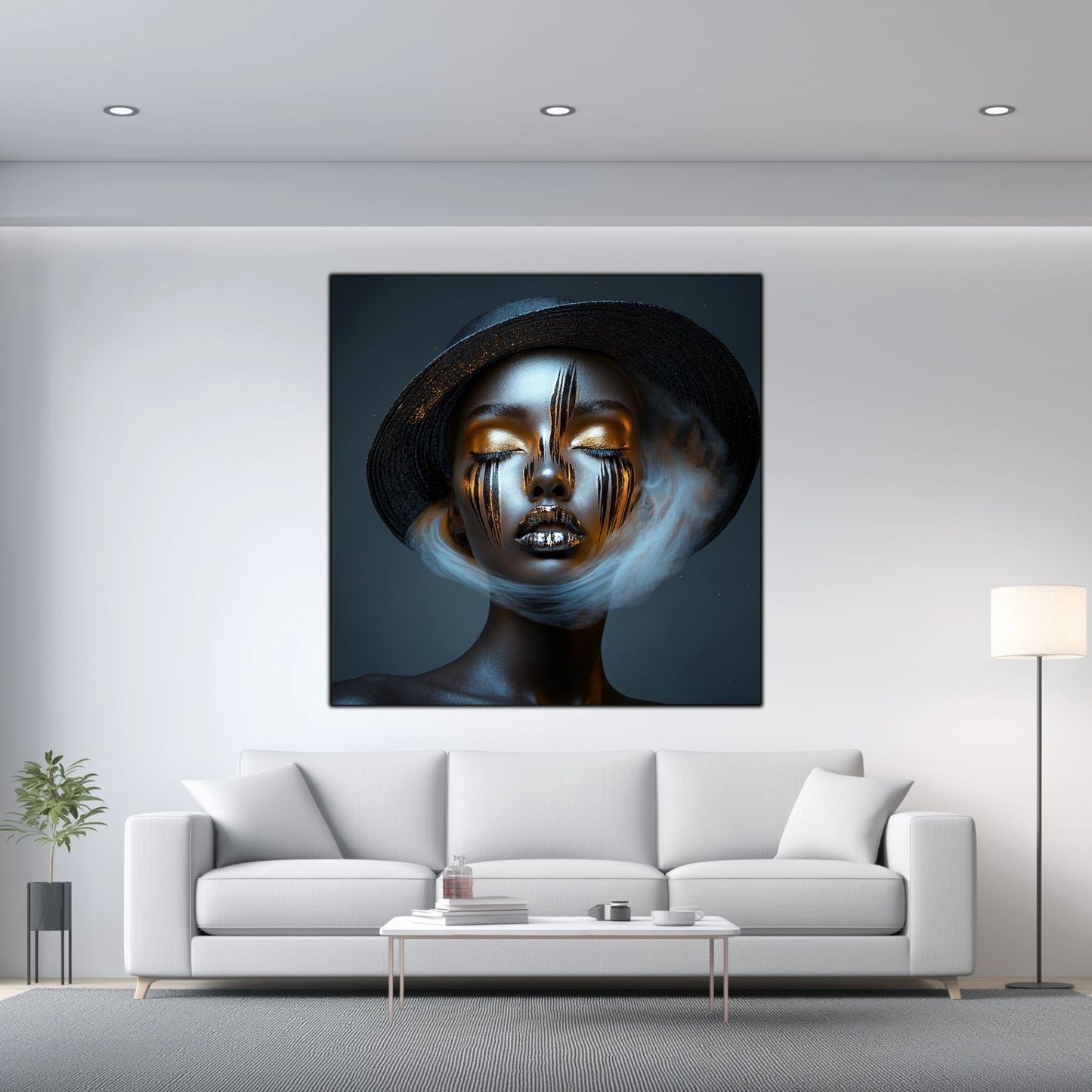 Dark White - Tablou Sticla Securizata - NO10