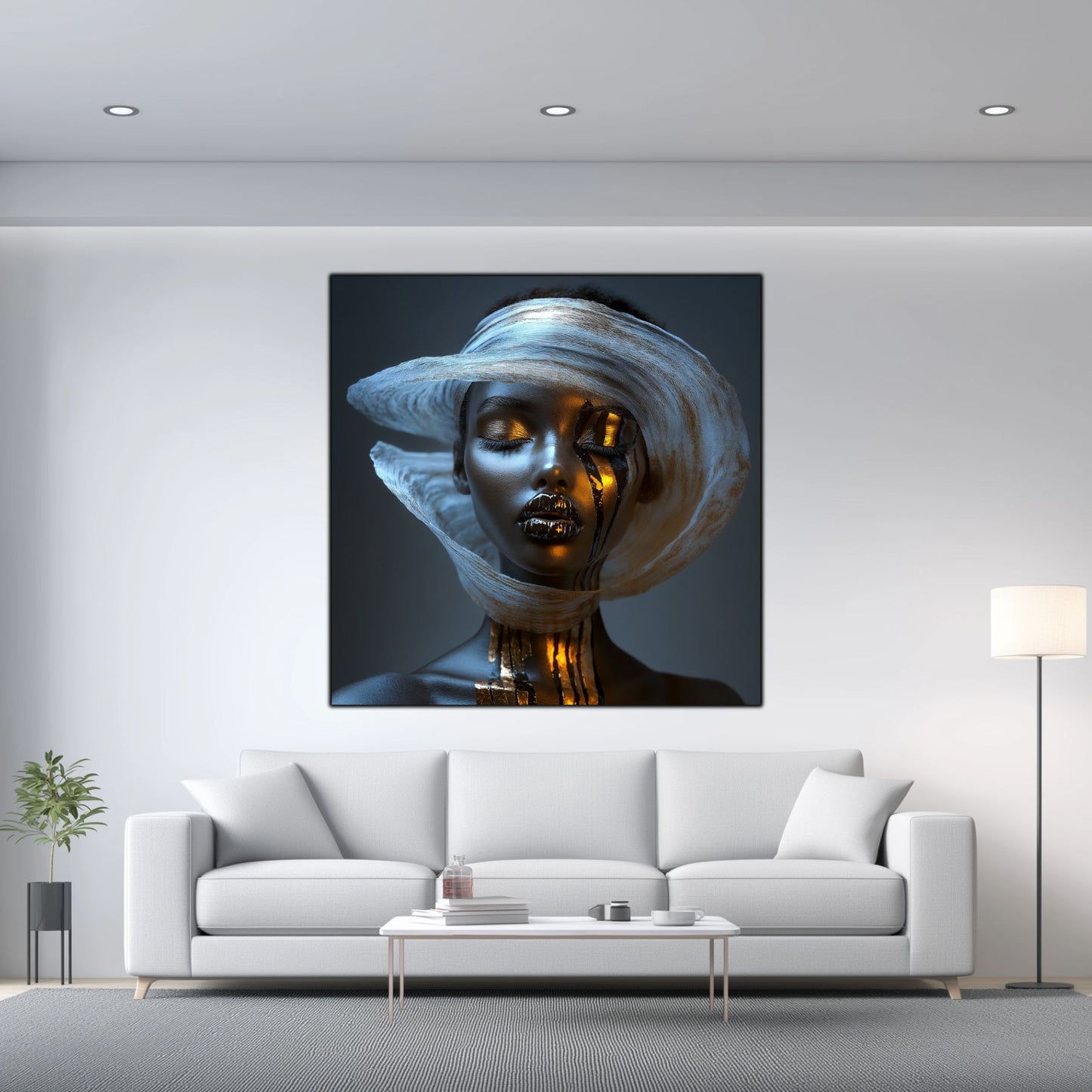 Dark White - Tablou Sticla Securizata - NO16