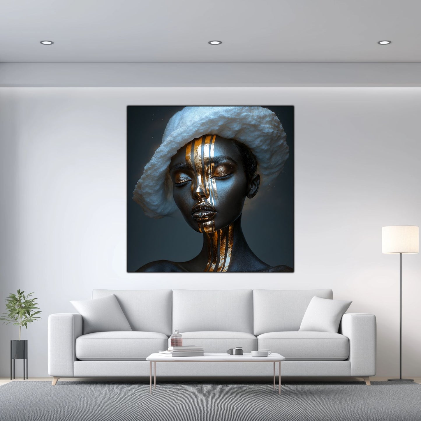 Dark White - Tablou Sticla Securizata - NO14