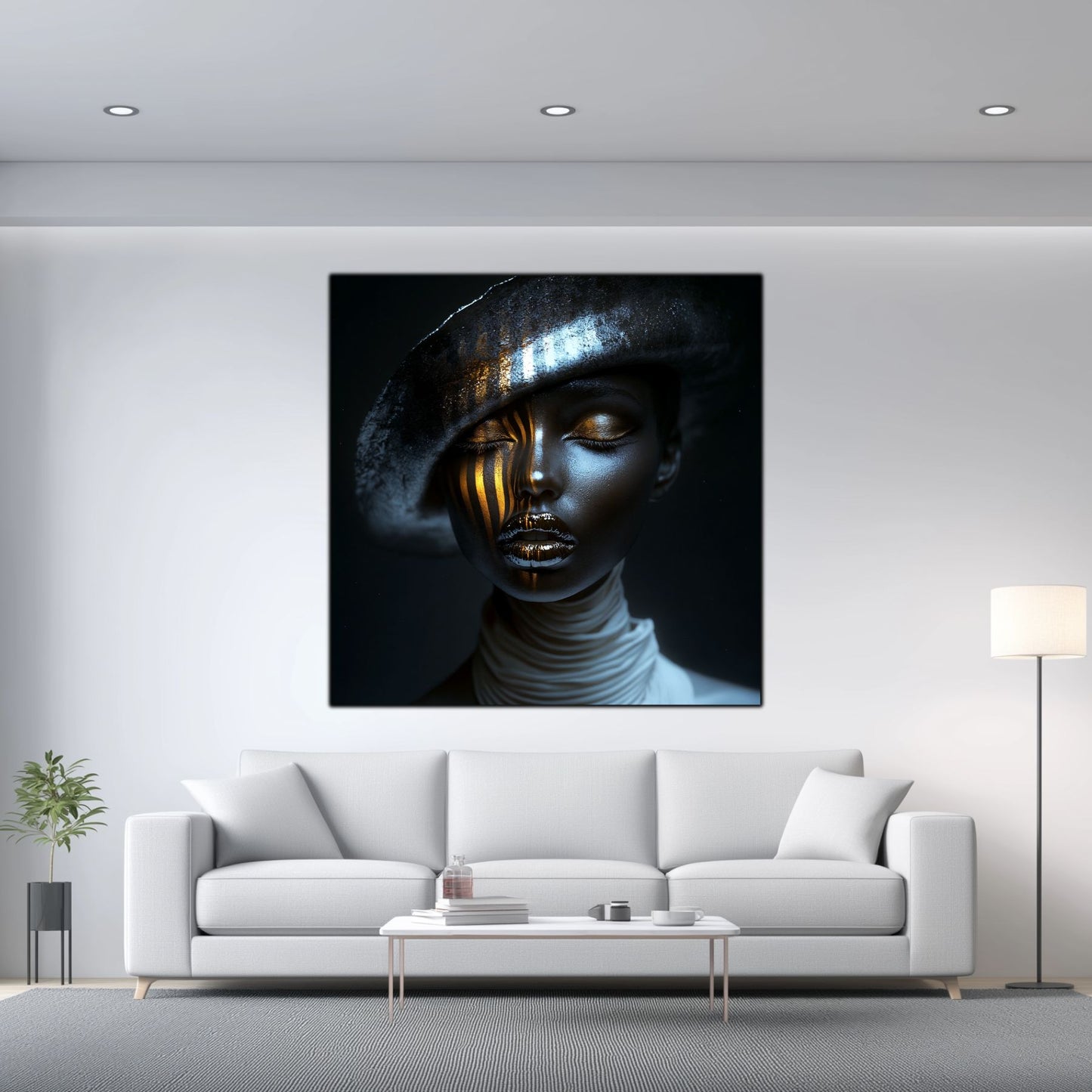 Dark White - Tablou Sticla Securizata - NO08