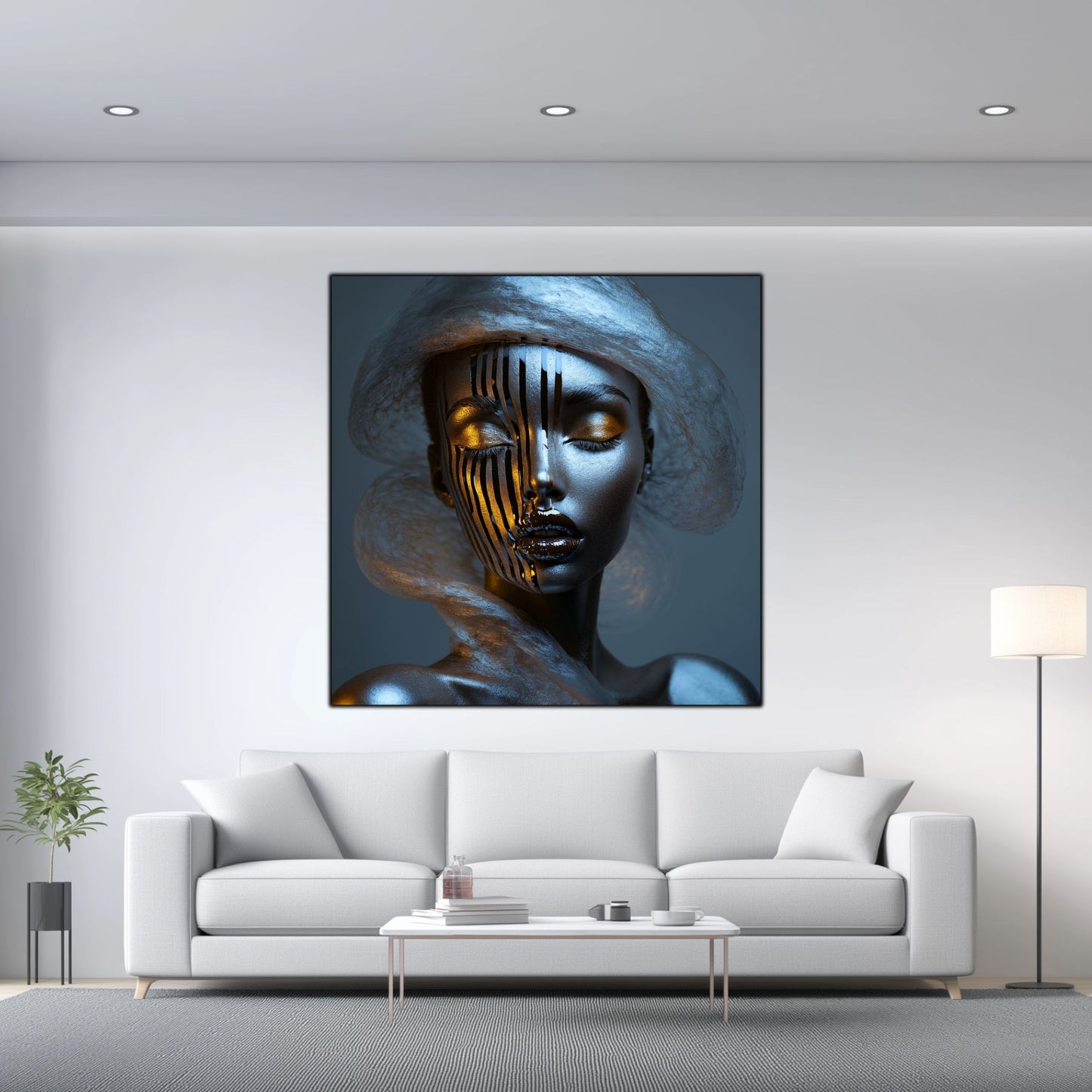 Dark White - Tablou Sticla Securizata - NO06