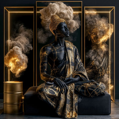 Tablou Abstract Modern – Destrămarea formei de aur