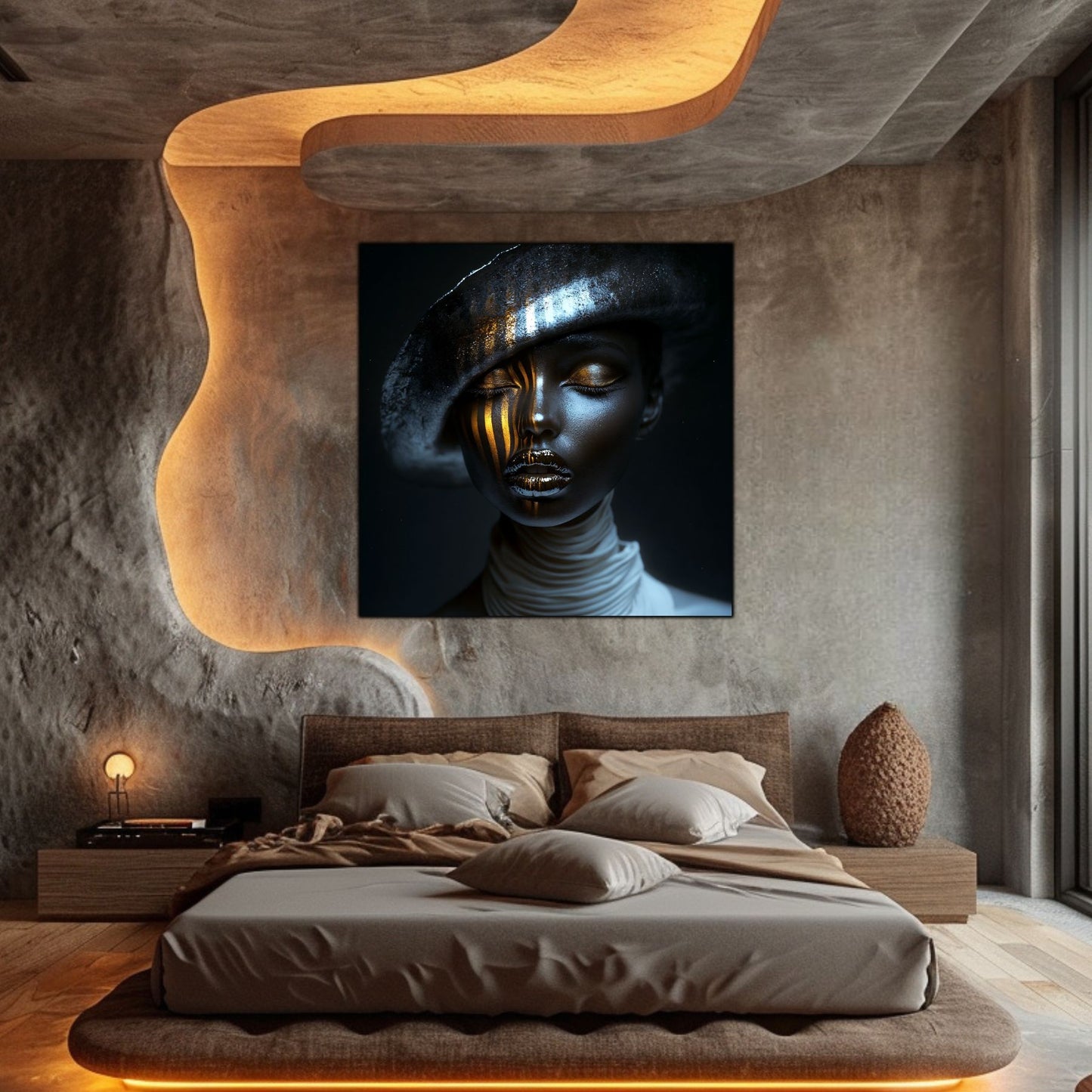 Dark White - Tablou Sticla Securizata - NO08