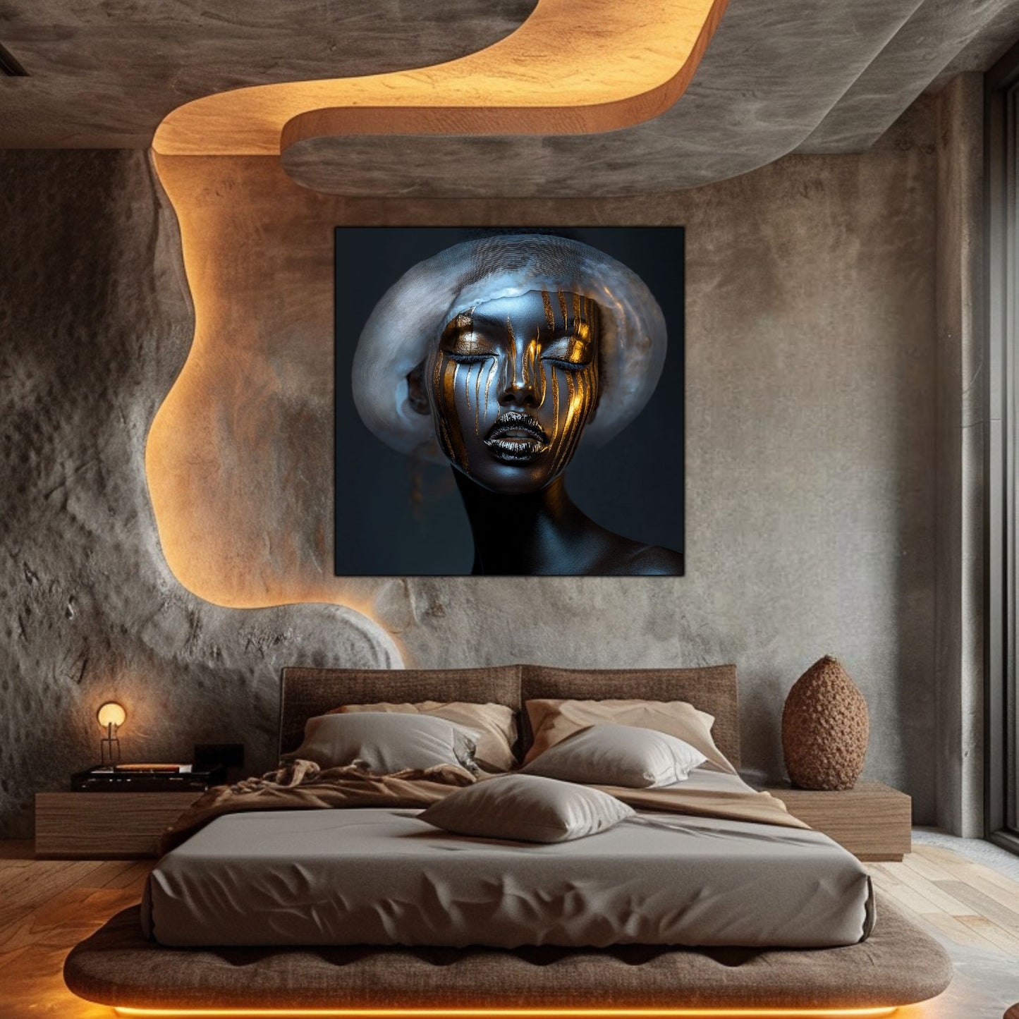 Dark White - Tablou Sticla Securizata - NO12