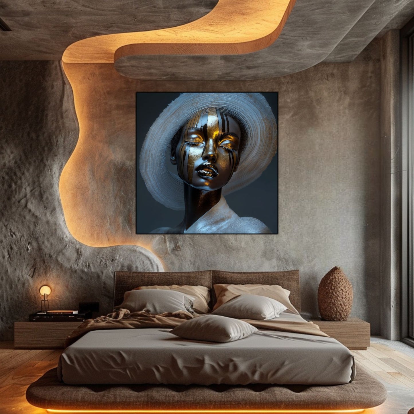 Dark White - Tablou Sticla Securizata - NO19