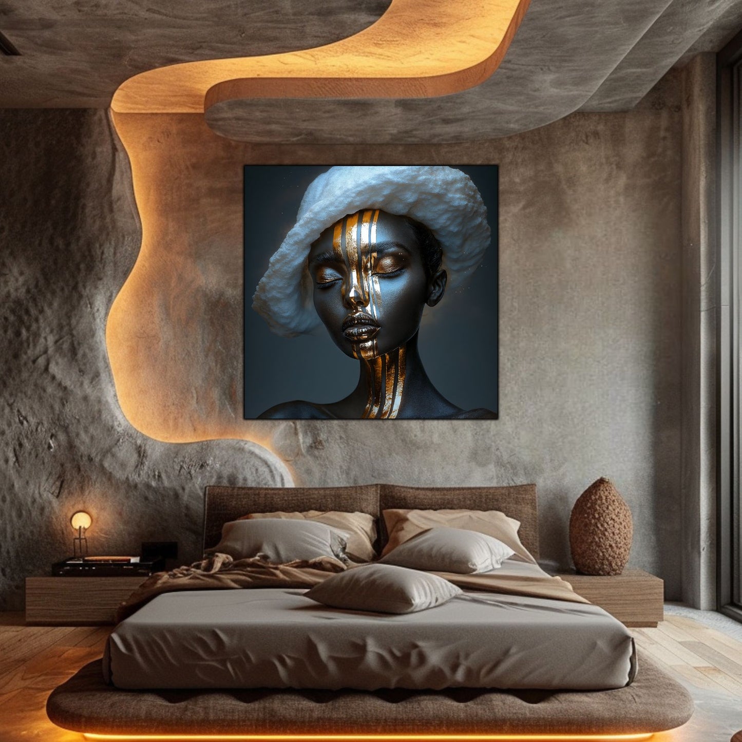 Dark White - Tablou Sticla Securizata - NO14